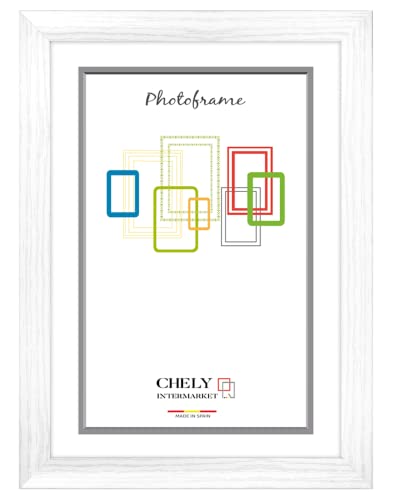 Chely Intermarket | 10A1B | Marco de Fotos Grandes 30x45cm (Blanco) MOD-257, Hecho de Madera MDF, Perfil Frontal de 3cm con Acabado Elegante (257-30x45-0,65) Cover