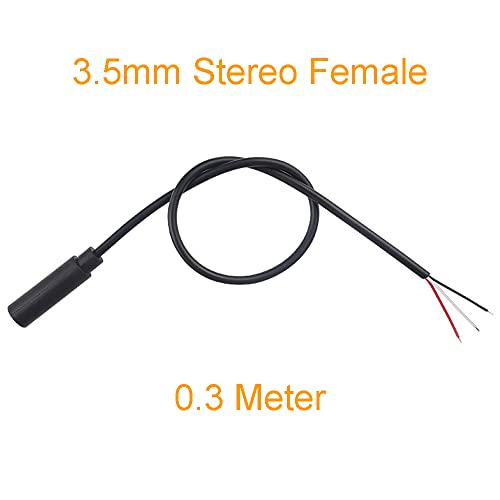 2PCS 0.3M 3.5mm Female to Bare Wire Cable miniatura 5