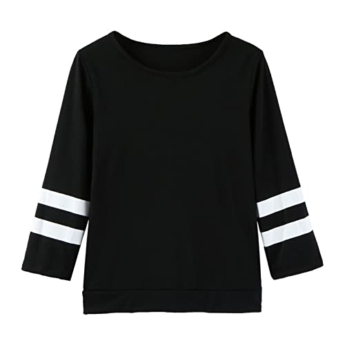 sfdgfhyf Kids Girls Long Sleeve Shirts Casual Crewneck Tops Loose Fit Plain Tunic Fall Winter Clothes Soft3