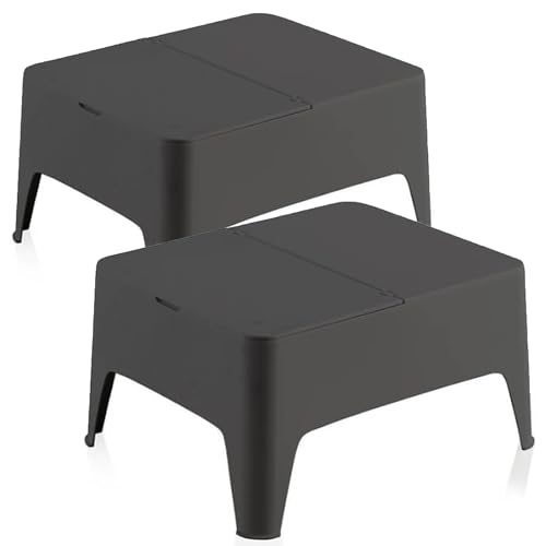 Shaf Lot de 2 Tables d'appoint de Jardin Alaska, Couleur Anthracite, Plastique, 2 unidades