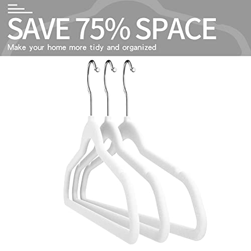 50-Pack-White-Velvet-Clothes-Hangers-Non-SlipSpace-Saving-177-in-adult-size-360-hooks-shoulder-notches-Slim-closetdorm-storage-Dressessuitscoats