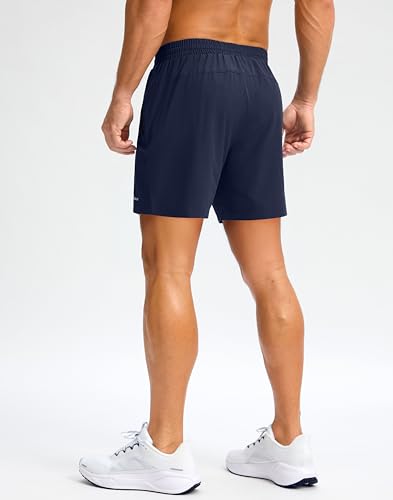 Image of Pudolla Men's Running Gym Shorts with Zipper Pockets 5 inch /7 inch / Lightweight Quick Dry Running Workout Athletic Short