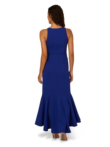 Image of Adrianna Papell Women's Beaded Crepe Halter Gown