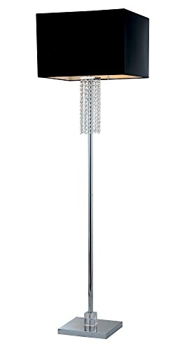 Creative Product Artiva USA A501101 Adelyn Square Modern Crystal Floor Lamp, 63", Chrome/Black