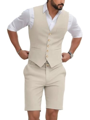 trajes para hombre elegantes Button Front Waistcoat & Suit Pants Without Shirt