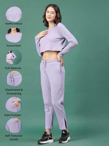 Image of Rigo Cotton Co-ord Set for Women | Round Neck, Slim Fit Tracksuit Co-ords Set for Women | Stylish Dresses for Women | Casual Wear, Beach Wear, Vacation Wear Outfit for Women