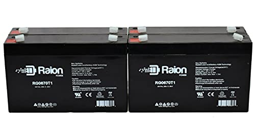 Raion Power RG0670T1 6V 7Ah Replacement Emergency Light SLA Battery for Chloride XS1-4 Pack