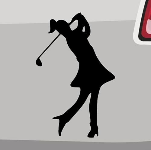 Golf Girl Aufkleber 6 Größen 21 Farben- Abschlag Tee Birdie Golferin Hole-in-One