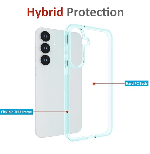 Image of Case for Samsung Galaxy S25 Plus, [Anti-Yellowing Technology] [Military Grade Drop Protection] Shockproof Slim Hybrid Phone Case for Samsung Galaxy S25 Plus 5G - Crystal Aqua Blue