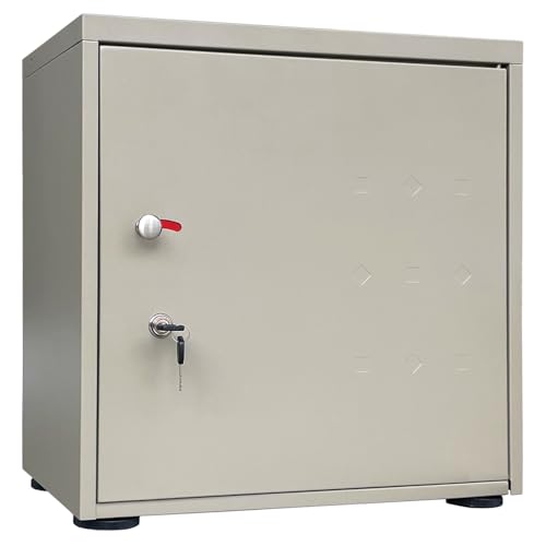 創造区(Souzouku) 宅配ボックス スチール製 チタングレー 小型サイズ 48.5×48×27cm 戸建住宅用 壁取り付け 据え置き 施工 2Lペットボトル6本入1箱収納可能 STB-001
