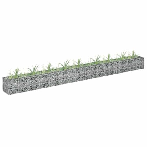 HaoChrymec Jardinière Surélevée with Acier Galvanisé, Design Cage en Métal, Panier à Pierre, Parterre Surélevé en Gabion, Jardinière à Gabion, 360 x 30 x 30 cm