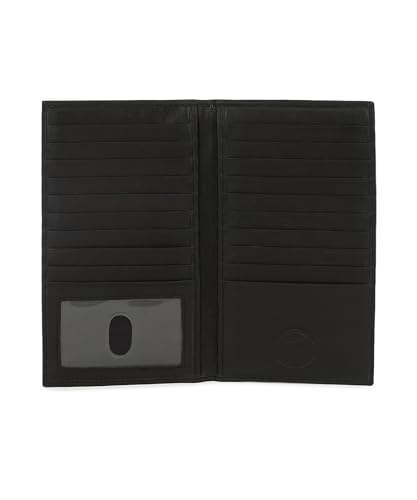 Leatherboss Genuine Leather Mens Long ID 19 Credit Card Security Wallet Black (Black)