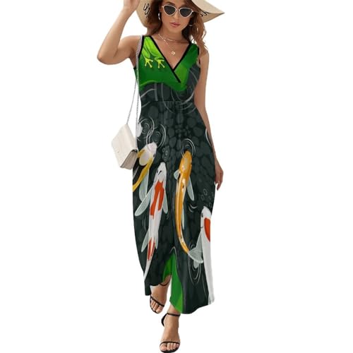 Robe longue d'été Poisson Rouge chic pour vos soirées en terrasse et journées plage