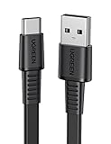 cable usb plano Carga Rápido y Sincronización: Con una salida máxima de 18W ((5V/3A, 9V/2A, 12V/1.5A), UGREEN cable tipo C es compatible con QC 4.0 / QC 3.0 / 2.0, FCP y AFC, lo que le permite cargar rápido como el cable original y admite la transferencia de datos de hasta 480 Mbps.