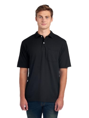 Jerzees Men's Pocket Short Sleeve Polo Shirts, Dri-Power, Sizes S-5X