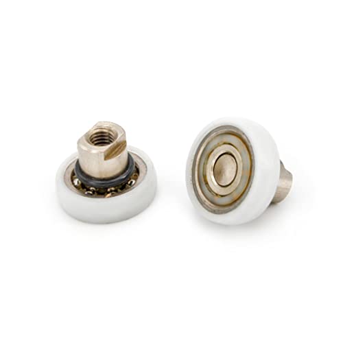 Spessore Ruota : 5,2 mm Cuscinetti box doccia VR - Kit 2 PEZZI Ricambio Rotelle Box Doccia Diam. 19 snodo con OR (Albatros)