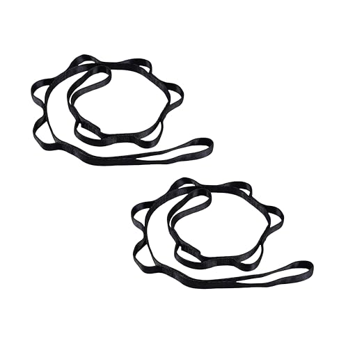 2pcs safety daisy chain multi-ring adjustable nylon strap rope yoga pilates stretch band (Black Length1.1m)
