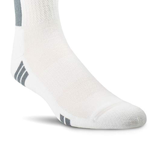 ARIAT 2351 Men's Breathable Temperature Regulating Venttek Mid Calf Performance Socks, 2-Pair Pack, White, L2