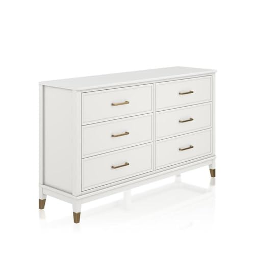 COSMOLiving by COSMOPOLITAN Westerleigh 6 Drawer Dresser, White