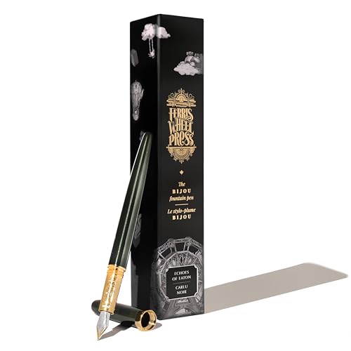 Image of Ferris Wheel Press | Bijou Fountain Pen | Echoes of Eaton | Double Gold Plated, Sapphire Lacquer Finish | Two-Tone Steel Nib | Medium Nib