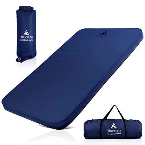 Hikenture Extra Thick Double Self Inflating Sleeping Pad, 9.5 R Camping Mattress 2 Person