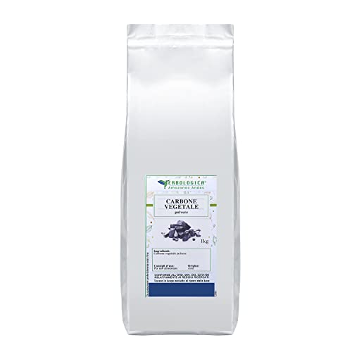 Carbone vegetale polvere 1 Kg per uso alimentare,...