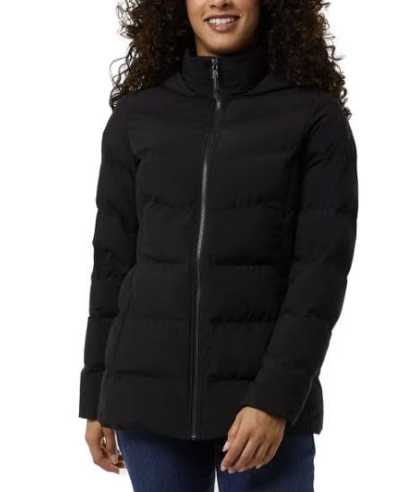 32 Degrees Women's Hooded Quilted Jacket - Winter Coat for Women - Outwear with Pockets (Black, S)