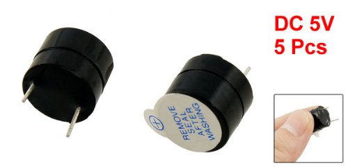 uxcell a12081600ux0477 12 mm Diameter 5 Piece DC 5V 2 Terminals Electronic Continuous Sound Buzzer image 4