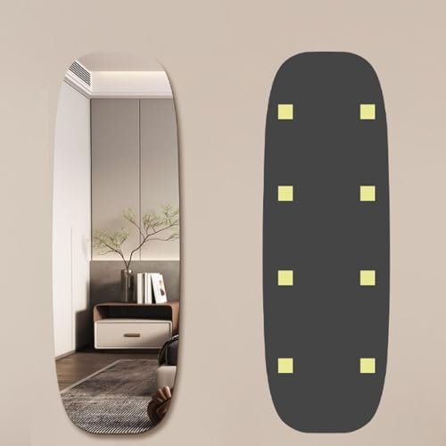 HXNXSY 全身鏡 姿見鏡 大型 割れない鏡 飛散防止 どこでも貼れる 地震対策 軽量 スタンドミラー 全身カガミ ラー 穴あけ不要 姿 見鏡 どこでも貼れる 浴室 玄関 リビング クローゼット 省スペース 恋人への贈り物、女性に実用的 ギフト(オーバル