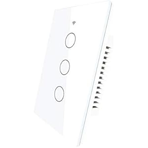 MOES Touch Wall Single Live Wire Smart Switch，No Neutral Wire Needed, 2.4GHz WiFi RF433 Light Switch Works with Smart Life/Tuya App, Alexa and Google Home, Single Pole 110V, Black 1 Gang 1 G