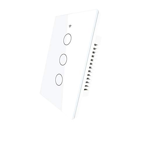 MOES Touch Wall Single Live Wire Smart Switch，No Neutral Wire Needed, 2.4GHz WiFi RF433 Light Switch Works with Smart Life/Tuya App, Alexa and Google Home, Single Pole 110V, Black 1 Gang 1 G