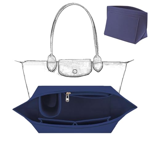 ZeiLaBang Kakadi Organizer für Longchamp Tasche,Multi-Pocket Felt Handbag Organizer für Longchamp Tasche,mit Multifunktionalen Taschen Großes Fassungsvermögen,Handtaschen Inlet