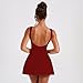 ABYOVRT Women Sexy Backless Mini Dress Sleeveless Open Back A Line Formal College Graduation Dress (Wine red,L