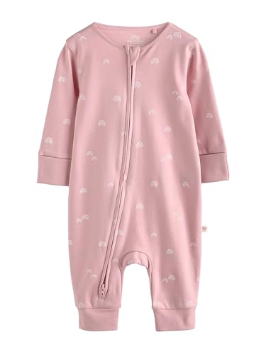 NEXT Baby Mädchen Babyschlafanzüge mit Zweiwege-RV, 4er-Pack Rosa 62-68