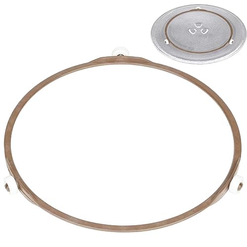 Anillo de rodillo de microondas de 9.53 pulgadas, anillo giratorio para microondas, soporte de rodillo de placa giratoria de vidrio, anillo interior de repuesto para horno microondas, placa giratoria