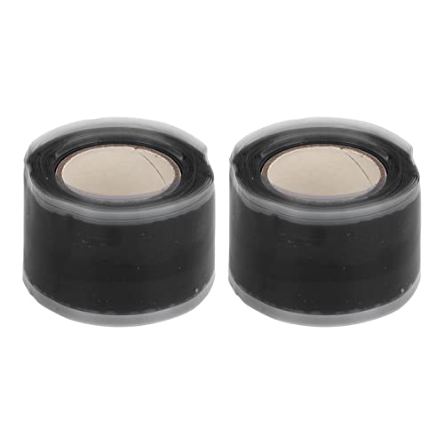 Image of Grip Silicone Self Adhesive Tape Fix Adhesive Tape Self Fusing Silicone Tape Double Sided Sealing Tape 2pcs Silicone Grip Tapes Self Fusing Flexible Tape Portable Double (Black)