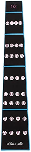 Mike MusicViolin Finger Guide Set - Fingerboard Sticker guide Label Finger Chart 1/2 Size Violin (1/2, Black)