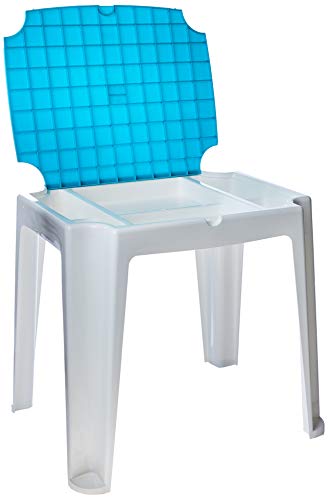 Mesa Plástica Infantil Versa com Tampa de Plástico, Tramontina, Branca/Azul
