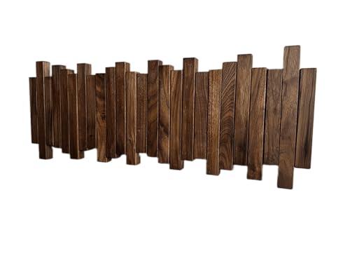 Image of Natural Wood Wall Mounted Piano Coat Rack| Coat Rack Wall Mount| Flip Down Wall Hook Rack 5 Hooks| Entryway Wall Storage with Hooks,Made of Black Walnut.Wall Art