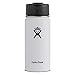 Hydro Flask 16 oz Double Wall Vacuum Insulated Stainless Steel Water Bottle / Travel Coffee Mug, Wide Mouth with BPA Free Hydro Flip Cap, White