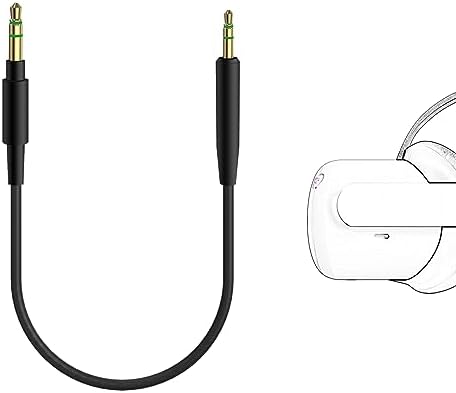 GEEKRIA VR Short Audio Cable Compatible with Oculus Quest 3/2, Oculus Go, HTC Virtual Reality Headset, 3.5mm Male to 2.5mm Male Cord, Replacement Cable for VR Headphones (1ft / 25cm)