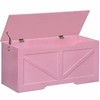 HOOBRO Storage Bench, Retro Wooden Storage Chest with U-Shaped Cut-Out Pull, Safety Hinge, Supports 220 lb and Easy Assembly for Toy Box Organizer