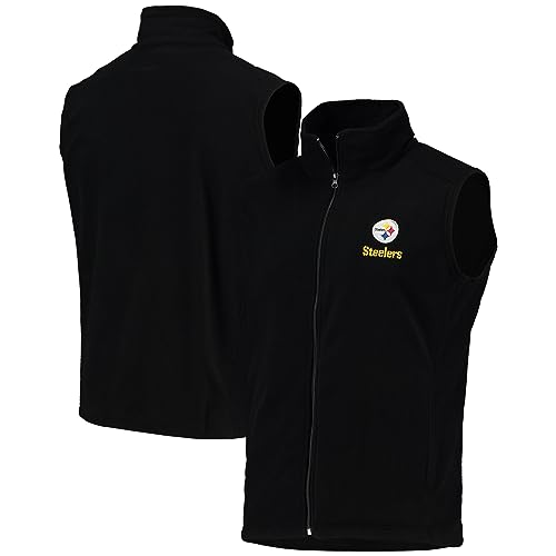 Image of dunbrooke Men's Black Minnesota Vikings Houston Fleece Full-Zip Vest