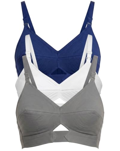 Image of Brida Kavya Xtra Soft Cotton Round Stitch Bra for Women | Full Coverage | Non-Padded | Wireless | Double Layer Support | Heavy Bust | Combo Pack | Colours May Vary