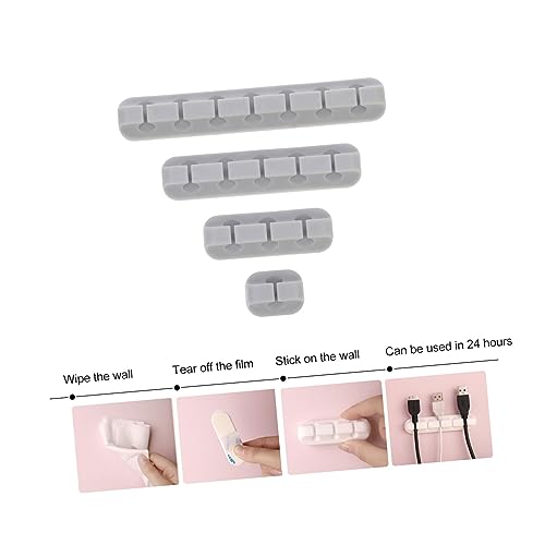 4 unidades de clips para cables de escritorio organizadores adhesivos para hogar y oficina para manejo de cables miniatura 4