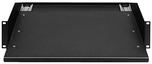 MONACOR RCB-2HE/SW uittrekbare stelbodem, 2 HE zwart