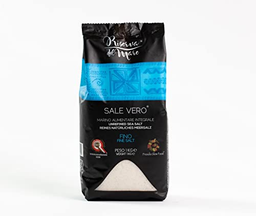 Sal Marina Integral de Trapani – Artesanal, Siciliana, Presidio Slow Food – Natural y Sin Refinar (1 KG, Macina fine)