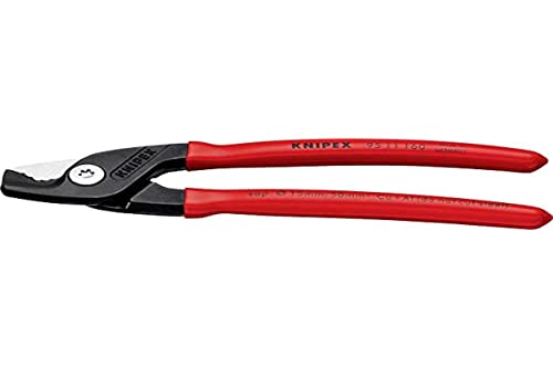 KNIPEX Stepcut Cable Shears with Plastic Coating 160 mm, 95 11 160, Red With Burnished Finish