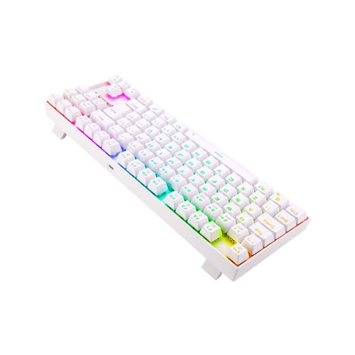 Teclado Mecânico Gamer Redragon Kumara Pro RGB Switch Marrom Branco - K552RGB-BRS-W