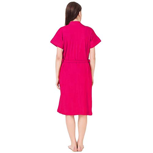 Image of bathrobes terry cotton free size bathrobe for women, bathsuit fit up to 42 inches chest size ladies - Valentine Rani bathrobe